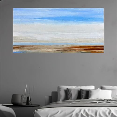 Tableau nordique de paysage marin pour décoration murale moderne 55x110 cm
