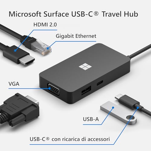 MS Srfc USB-C Travel Hub - Hub USB - Immagine 5