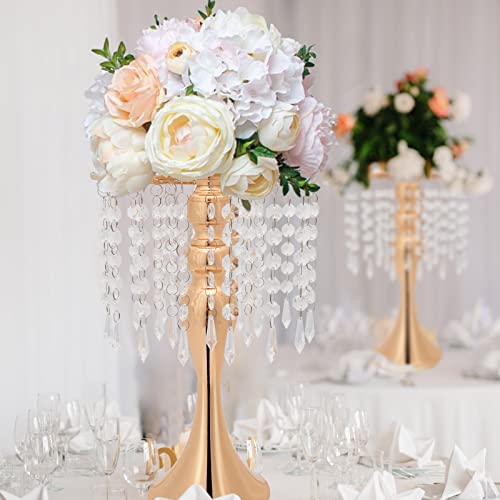 Flower Metal Vase 4Pcs 13.4In For Wedding Centerpieces Lead Road Reception,Versatile Silver Vases For Wedding Anniversary Dinner Home Party Table Deco #TOP4