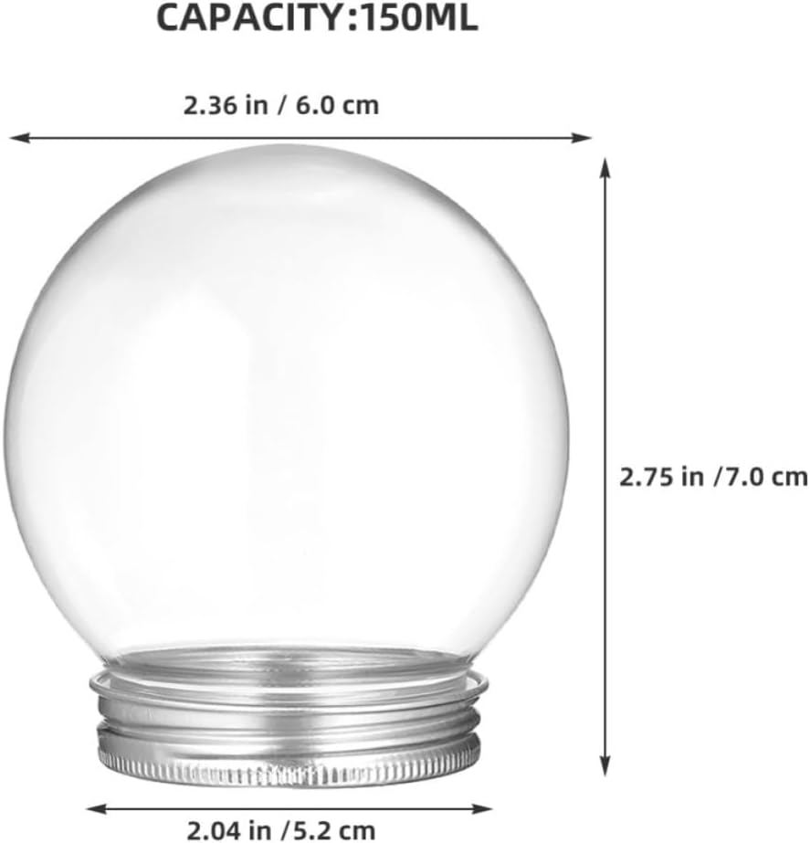 5pcs Plastic Snow Globe Candy Jars with Screw on Lids