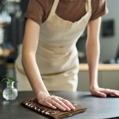 Image of Bencailor 6 Pcs Brown Kitchen Towels Decorative Sets Dish Towels Absorbent Fast Drying Hand Tea Vintage Hanging Reusable Cleaning Dishcloths for Cooking Farmhouse Bathroom Accessory
