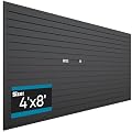 Brakki PVC Slat Wall Paneling 4x8 ft, Garage Organizer Storage System, Black Slatwall Panels for Garage Organization Product, Heavy Duty Wall Mounted Tool Storage for Home