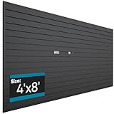 Brakki PVC Slat Wall Paneling 4x8 ft, Garage Organizer Storage System, Black Slatwall Panels for Garage Organization Product, Heavy Duty Wall Mounted Tool Storage for Home