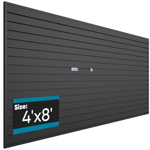 Brakki 4x8 ft Black PVC Slat Wall Paneling