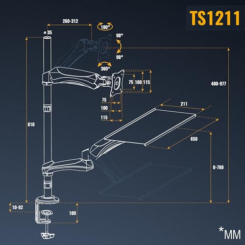 Support écran PC pour rangement clavier et optimisation bureau