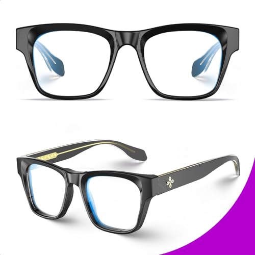 Image of VISOONE Square Blue Light Blocking Glasses TR90 Clear Lens for Women Men BONA