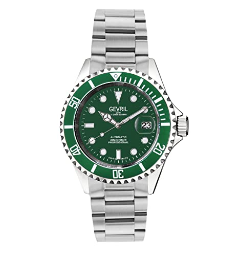 Gevril Men's Wall Street Stainless Steel Bracelet Watch, Two Toned SS/IPYG Bracelet Watch, Silver2