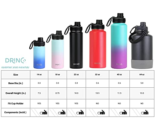 Image of Drinco Stainless Steel Water Bottle Spout Lid Vacuum Insulated Double Wall Water Bottle Wide Mouth Leak Proof Keep Cold Sport Camping Hiking