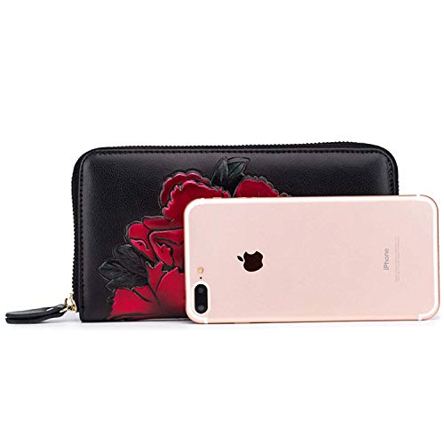 Credit Card Holder For Women Pocket Organizer Leather Wallet Purse For Women RFID Multi Carrier Big Lots Card Case (red2)3