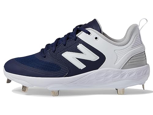 New Balance Women's Fresh Foam Velo V3 Softball Shoe, Navy/White, 6