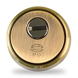 Amig - Escudo de seguridad Mod. 31 - Latón - Cuero - Anillo exterior hueco - Ø65 mm - Con placa antitaladro - Con tornillos y soporte - Para cilindro Europerfil EN1303 - Cuerpo acero sinterizado