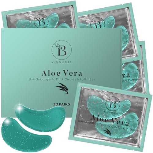 Parches Ojos Bolsas y Ojeras (30 Pares), Eye Patches Con Aloe Vera y Ácido Hialurónico, Parches Ojeras y Bolsas, Eliminar Bolsas de Ojos, Anti Ojeras Parches de Colageno, Eye Mask Set
