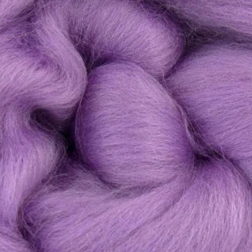 Revolution Fibers Merino Wool Combed Top | 1 lb Premium Wool Roving | 22 Micron, Best Merino Wool for Spinning, Tapestry, Needle Felting, Big Yarn Roving and Wall Hangings (Lavender Purple) - Thumbnail 2