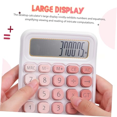 Calculadora rosa de botones Gadpiparty con interruptor mecánico de escritorio para hogar 2