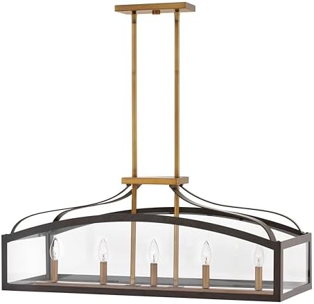 Hinkley Clarendon Five Light Linear Chandelier, Bronze