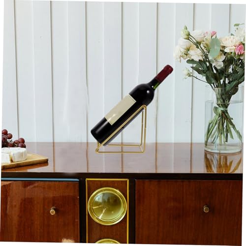 Soporte de Botella de Vino de Hierro Dorado Estilizado miniatura 2