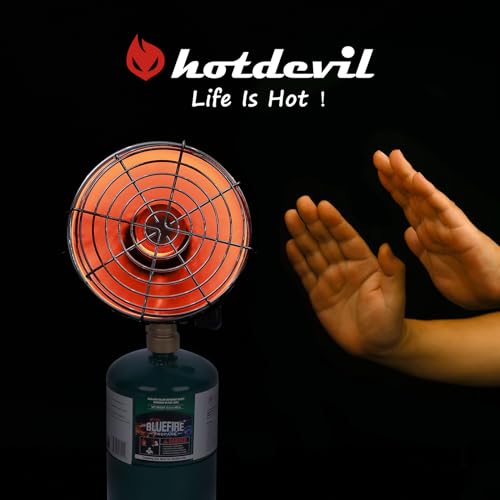 Hotdevil Portable Heater For Camping Outdoor Space Propane Heater 6200Btu Power With Control Valve Patio Heater Cordless 1Lb Small Propane Gas Tank Holder Tent Garage Indoor Fishing Stove Buddy thumb #5