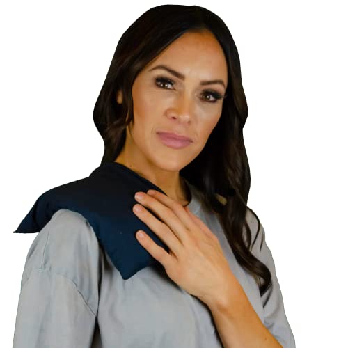 Nature's Approach Basic Herb Pack Rice Heating Pad Microwavable Reusable Heat Pack with Herbal Aromatherapy Fill, Freezer and Microwave Safe for Hot and Cold Therapy, Nighttime Blue