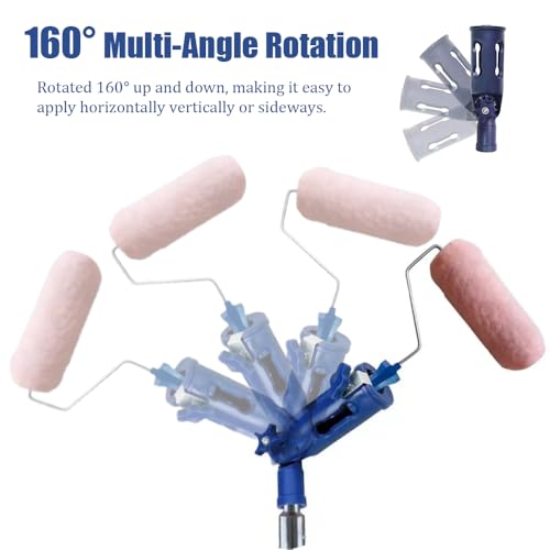 Multi-Winkel-Farbpinselverlängerung, Multi-Winkel-Pinselhalter, Rollstock-Adapter, Farbkantenwerkzeug, 160-Grad-Drehung für Decken, Wände