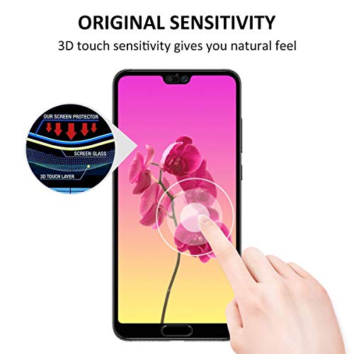 Image of Screen Protector for Huawei Honor P20 Pro Black Tempered Glass Edge-to-Edge 6D Screen Guard With Installation Ki