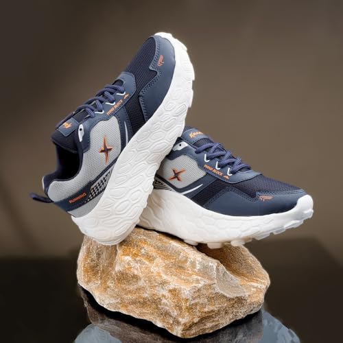 Image of Kraasa PowerGlide X1 Sports Shoes for Men | Stylish Casual Sneakers for Men | Lace up Lightweight Shoes for Runnigng, Walking, Gym, Trekking, Hiking & Party Shoes
