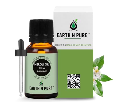 Image of Earth N Pure Neroli Essential Oil 100% Pure & Natural for Skin Care & Aromatherapy - Neroli Oil for Face, Perfume, Diffuser, Massage, Candle & Soap Making - Premium Floral Fragrance Oil- 15ml