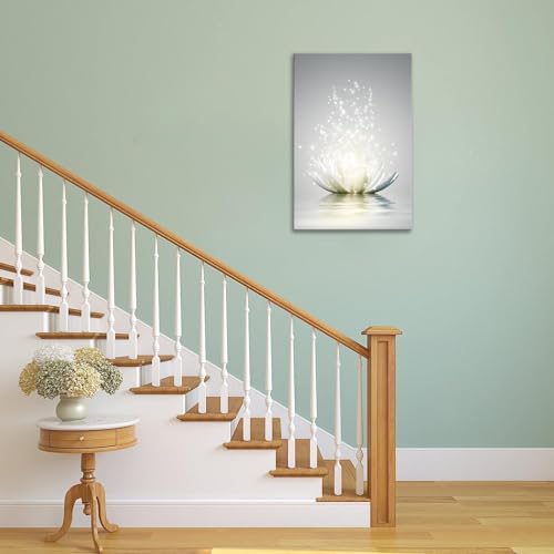 Yiozhaofh Canvas Prints Art Lotus Floral Pictures Wall Art For Zen Office Decor Meditation Poster Modern Artwork Painting Framed Ready To Hang thumb #3