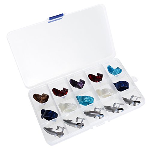 Rosenice Onglets pour guitare en acier inoxydable avec boîte de rangement à 15 compartiments pour guitare basse 15 pcs - Les Beatles, Paul McCartney, John Lennon, RIngo Starr, George Harrison Rosenice Onglets pour guitare en acier inoxydable avec boîte de rangement à 15 compartiments pour guitare basse 15 pcs – Image 3