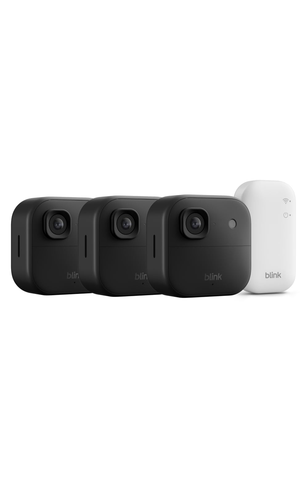 Blink Outdoor Camera 2K+ (newest gen) — Wireless smart security camera, 2K video resolution, enhanced audio, up to two-year battery. Sync Module Core included — 3 camera system, Black