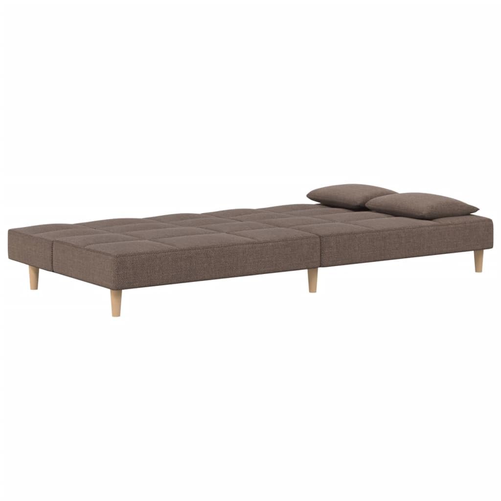 Sofá cama de 2 plazas con 2 almohadas, sofá plegable de tela gris