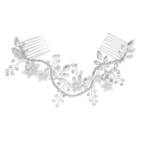 ifundom Peine del Pelo Nupcial Clip de La Boda del Rhinestone Peine Nupcial Barrette Clip de La Flor del Rhinestone Boda Tocado Cover