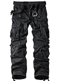 Men's BDU Casual Military Pants, Tactical Wild Army Combat ACU Rip Stop Camo Cargo Work Pants Trousers with 8 Pockets #7533 Dark Camouflage 32