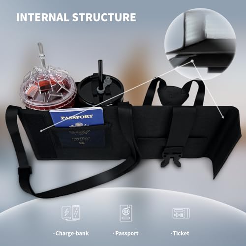 3 in 1 Travel Luggage Cup Holder, Luggage Straps, Shoulder Bag for Suitcases add a Bag，Convenient Travel Carry-on Accessories for Hands-Free Convenience (Black)3