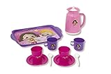 JAMARA 460273 - Spielset Niloyas Teeparty - Rollenspiel, Stabiles Kunststoffgeschirr bestehend aus Serviertablett, Teekanne, Becher, Tassen, Teller, 2X Löffel