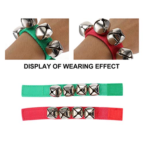 NUOBESTY 30Pcs Pulseira Pulseira de Sinos de Pulso de Natal Pulseira de Sinos de Natal Musical Sinos