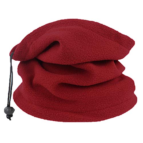 Unisex Winter Faux Fleece Neck Gaiter Warmer Drawstring Windproof Face Cycling Multifunctional Scarf Tube