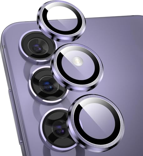 Image of Skinomi Camera Lens Protector Compatible with Samsung Galaxy S24 Plus [Anti-Scratch] Premium Tempered Glass Film Aluminum Alloy Lens Ring Cover- Titanium Purple