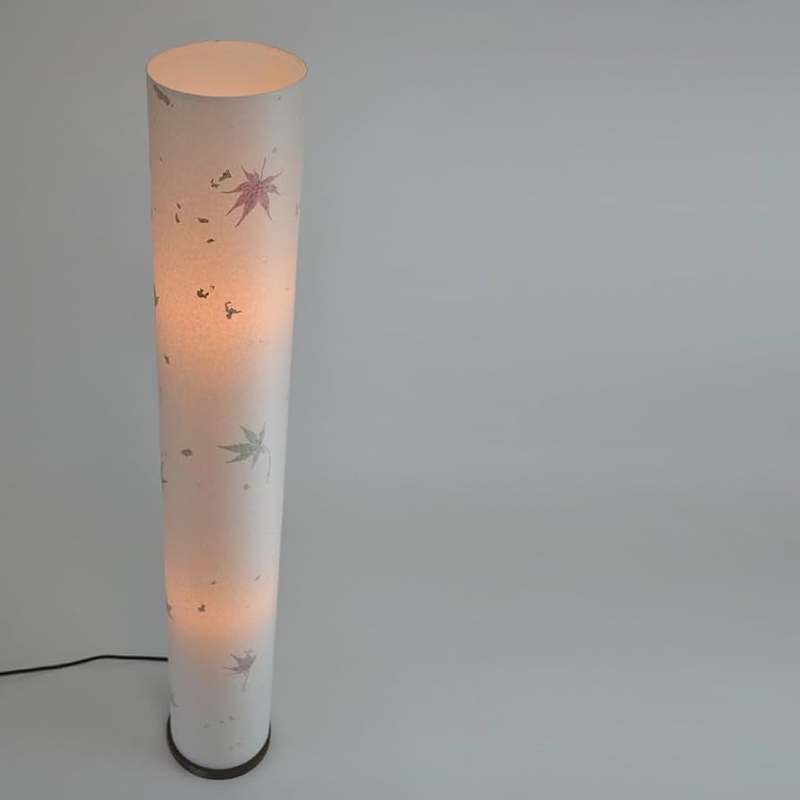 美濃和紙 スタンド型フロアライト ロール 金箔もみじ Amazon | 美濃和紙製 スタンド型フロアライト ロール roll 金箔