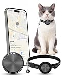 Cat Tracker for iOS with Collar, GPS Pet Tracking Tag for Cats, Apple Airtag Alternative, Cat Collar with Tracker Holder, Compatible with Find My APP, No Subscription Needed
