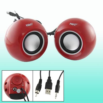 Ruilogod コンパクトペア レッド ミニUSB 3.5mm CDプレーヤー オーディオスピーカー(id:01 2e2 17 8c7 54a