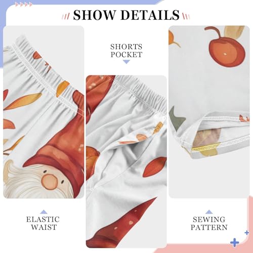 Autumn Gnome Pumpkin Boys Long Pants Soft Trousers Elastic Waist Kids Lounge Bottoms with Pockets S-XL4