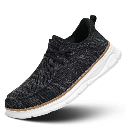 Mens Casual Slip on Loafers Beach Boat Shoes Dress Comfort‌ Soft Sole Sneakers Black