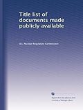  Elenco dei titoli dei documenti resi pubblicamente disponibili: Volume 72