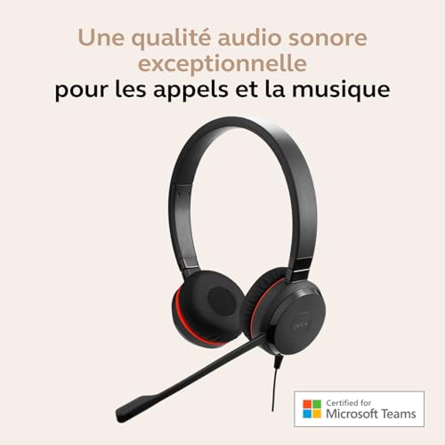 Casque Stéréo Jabra Evolve 20 SE – Suppression Passive du Bruit, Connexion USB-C - vue 4