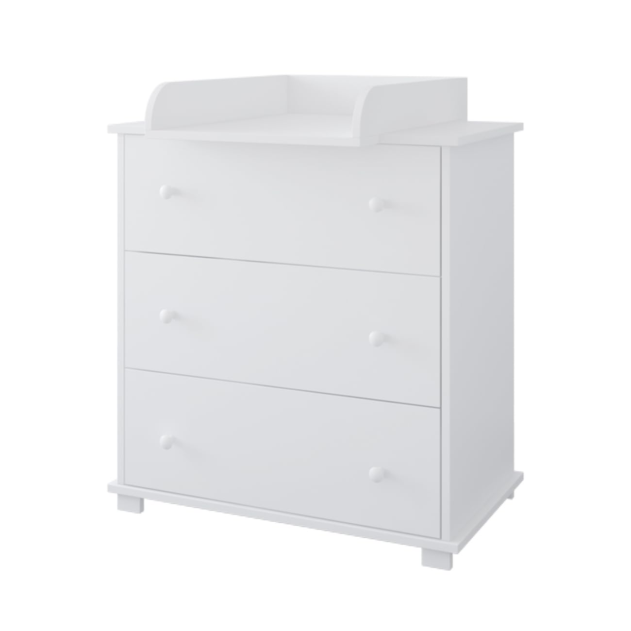 zee Bambi Cuna Bebé 120x60 cm Blanco Set con Cajón Y Barrera + Cómoda Cambiador Mueble Habitación Bebé Convertible En Cama Junior Cuna De Madera Resistente