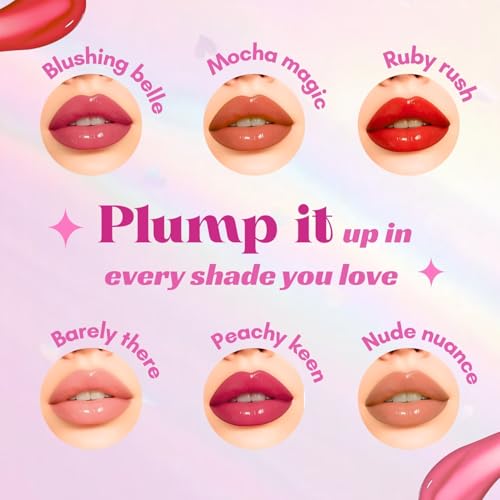 Image of JAQULINE USA PLUMPit Lip Plumper Volumizer | Adds Volume & Hydration | Lightweight, Non-Sticky Formula | Soft Peach Shade | Smooth Application - Nude Nuance 02, 3.5ml