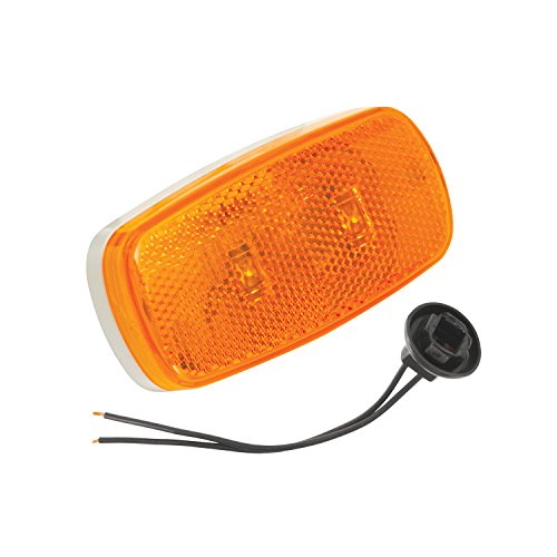 Bargman 47-59-402 Dual LED Clearance Side Marker (with White Base - Amber)