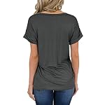 MIHOLL-Womens-Short-Sleeve-V-Neck-Shirts-Loose-Casual-Tee-T-Shirt