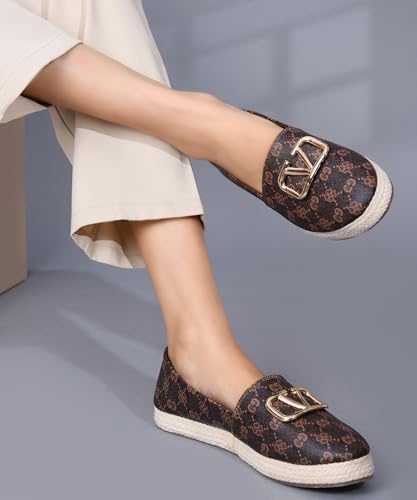 Image of JM LOOKS Women Slip On Platform Loafers with Buckle Detail Upper