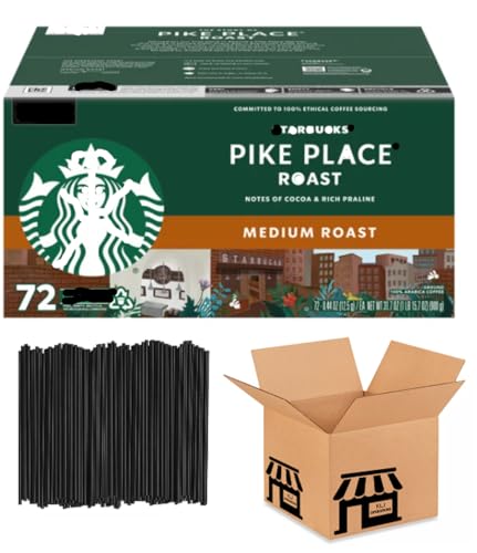 Classic Pike Place Medium Roast K' Cups, 72 Count Value Box KLJ With Stirrers